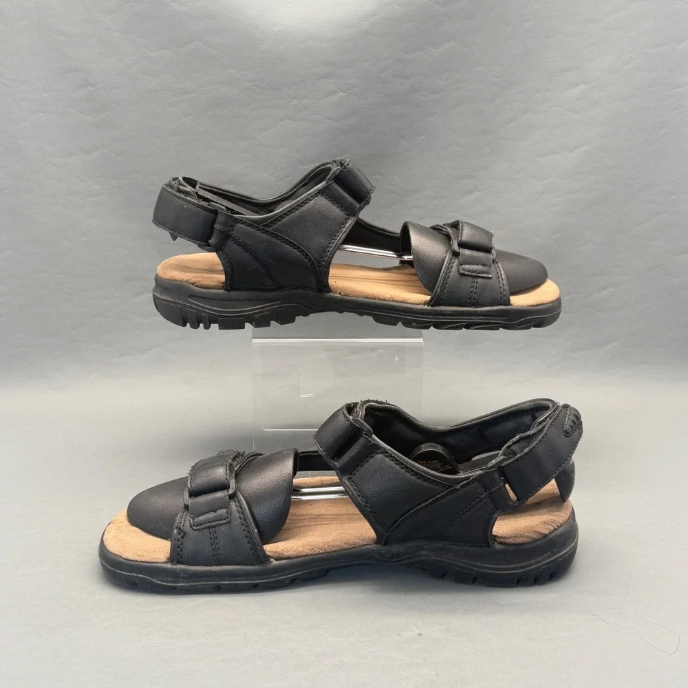 Croft & Barrow Sandals Shoes Mens Size 12M Brown Hook Loop Strap Comfort